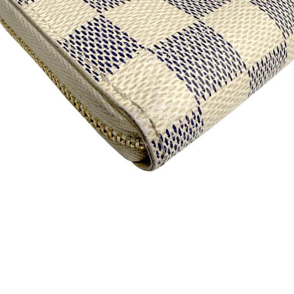 Louis Vuitton Zippy Wallet Damier Azur White Leather - Picture 10 of 13
